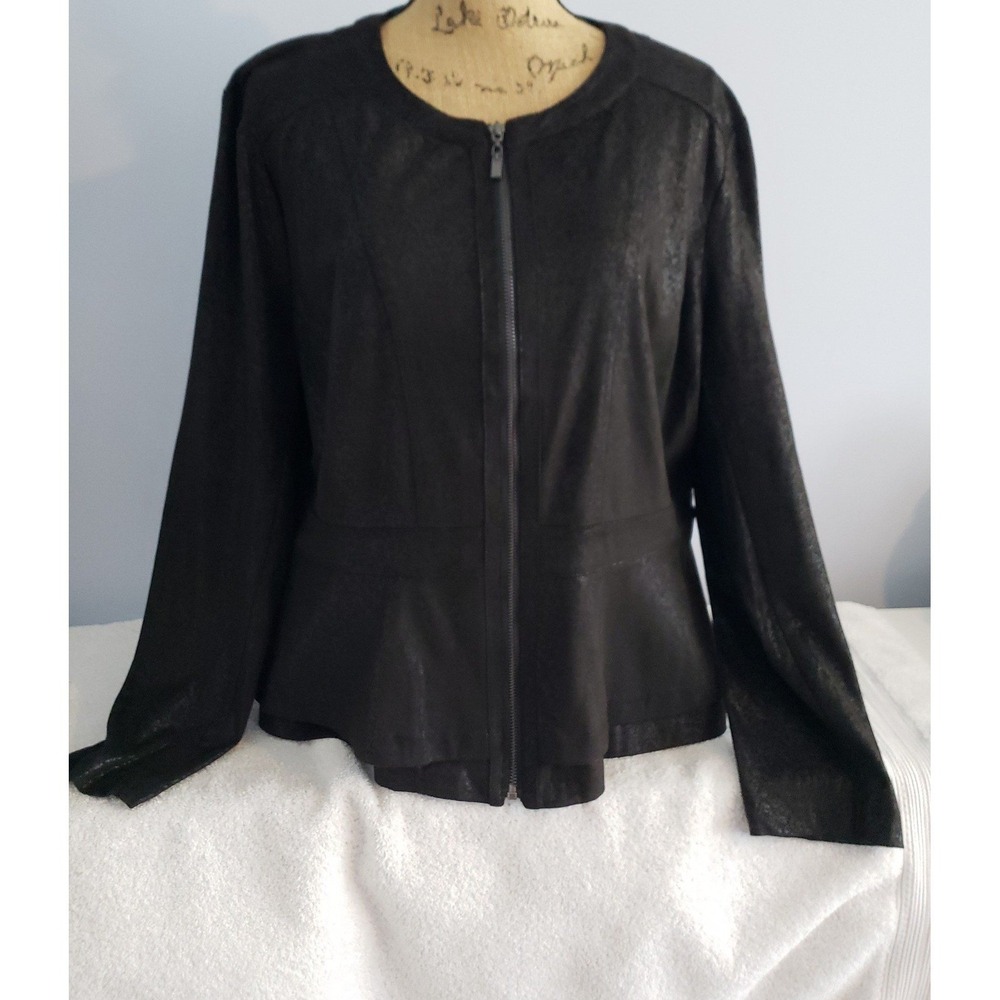 Est. 1946 Brand Womans‎ Blazer/Jacket Size XL Faux Leather Black